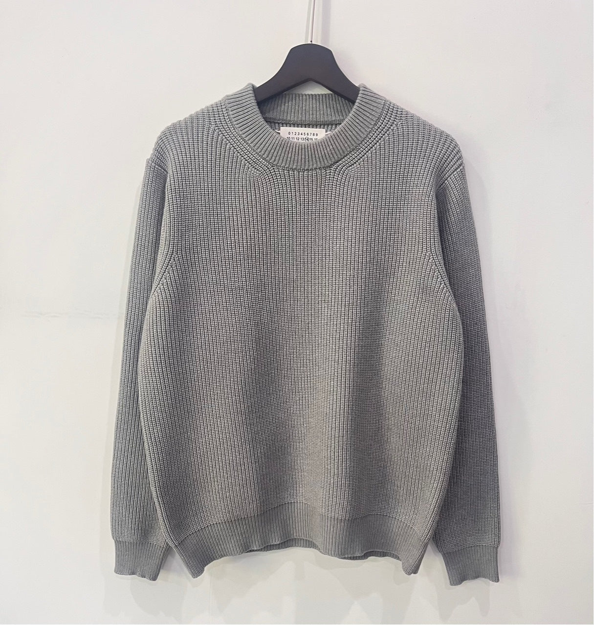 Round-neck knit sweater