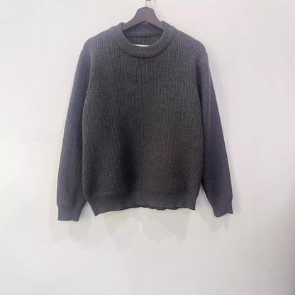 Round-neck knit sweater
