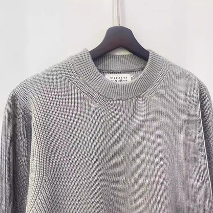 Round-neck knit sweater