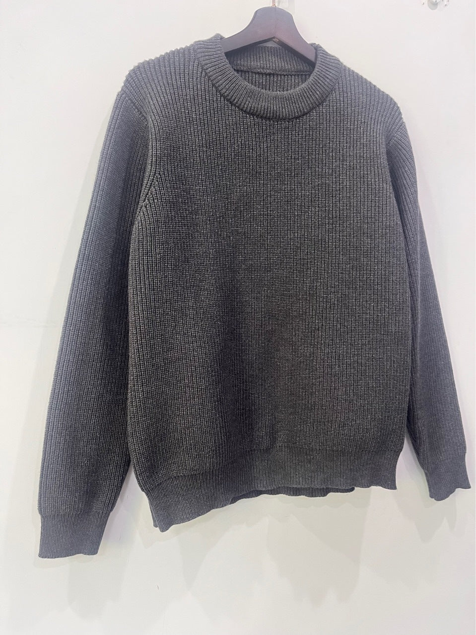 Round-neck knit sweater
