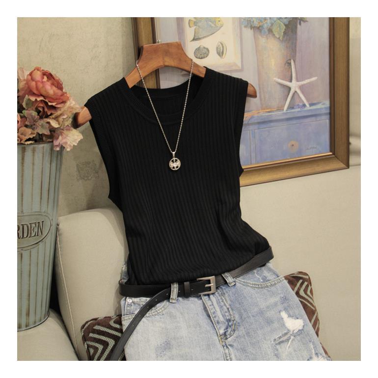 Round Neck Knitted Vest for Women