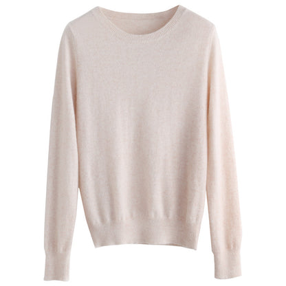 Round-neck long-sleeved pullover knitted sweater