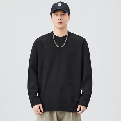 Round-neck long-sleeved T-shirt