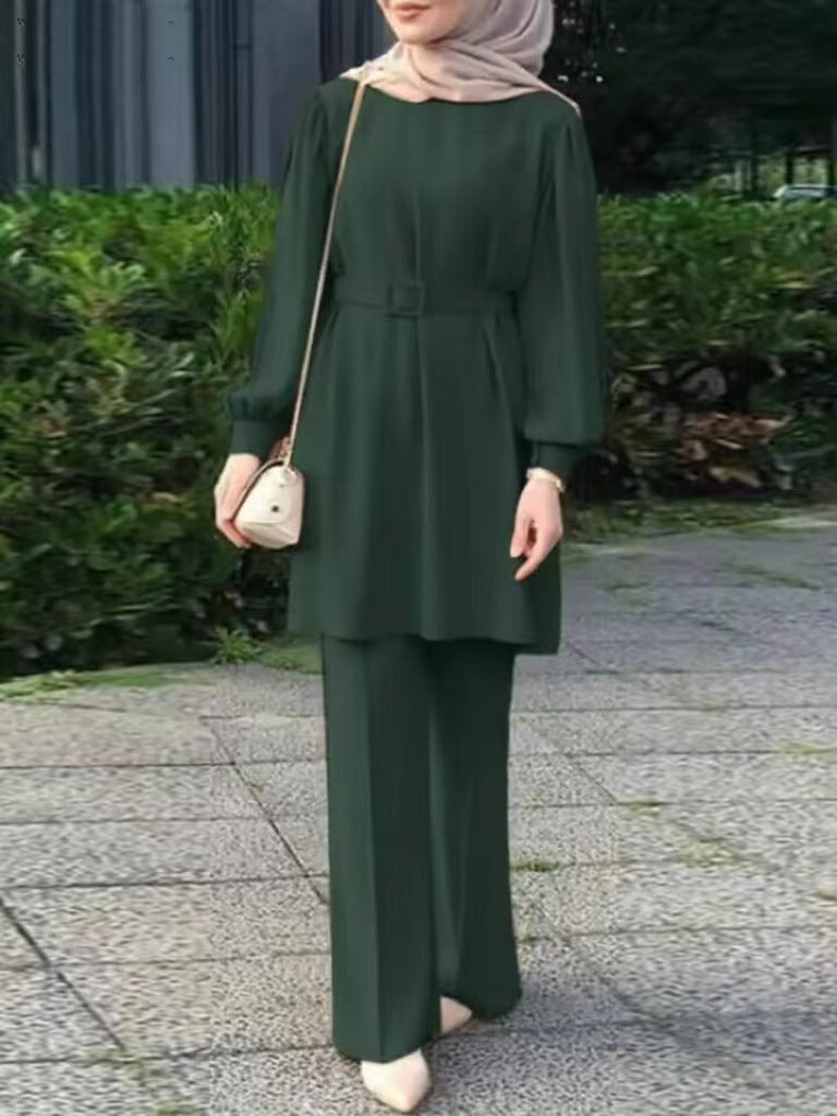 Round-neck long sleeves