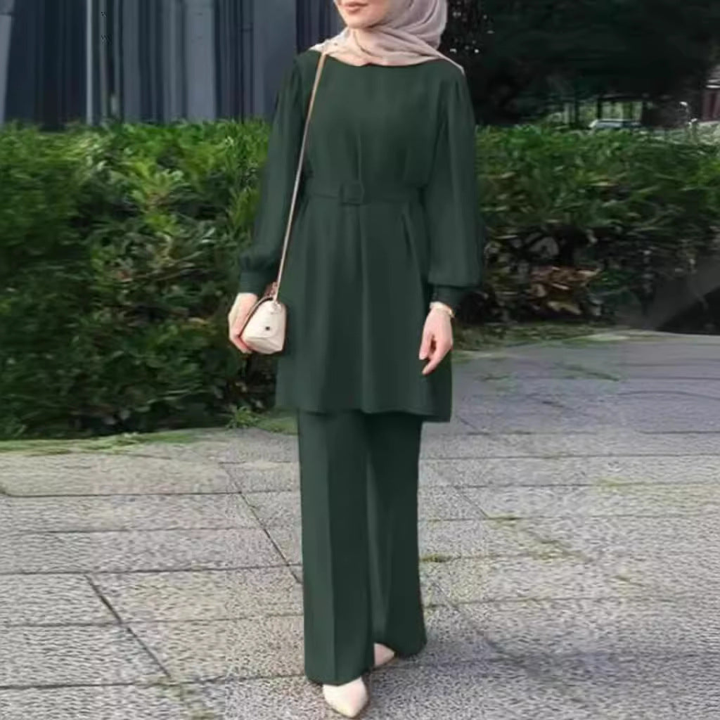 Round-neck long sleeves