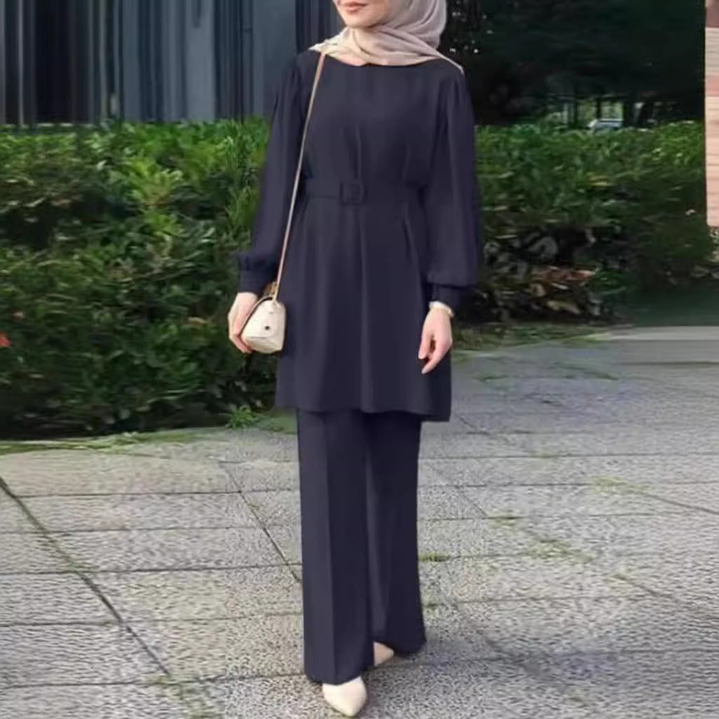 Round-neck long sleeves