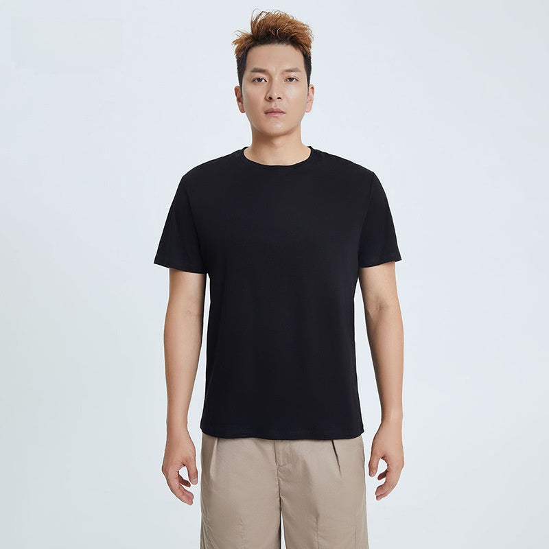 Round Neck Pure Cotton T-shirt Men's Top Base Shirt