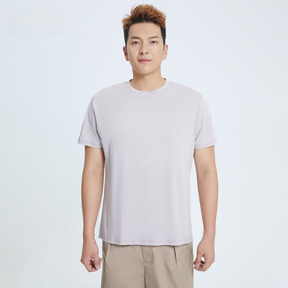 Round Neck Pure Cotton T-shirt Men's Top Base Shirt