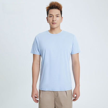 Round Neck Pure Cotton T-shirt Men's Top Base Shirt