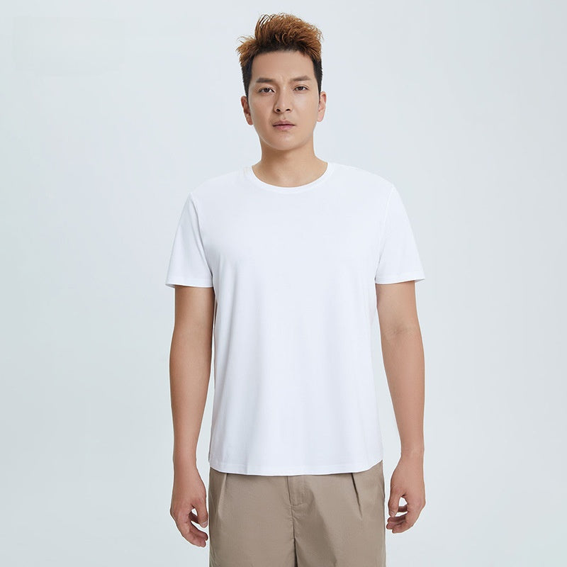 Round Neck Pure Cotton T-shirt Men's Top Base Shirt