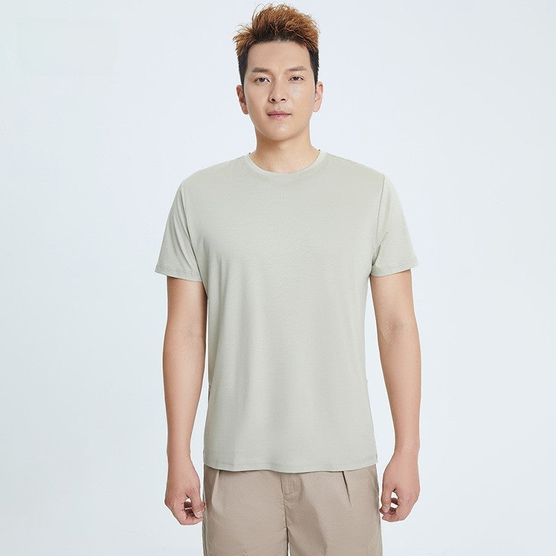 Round Neck Pure Cotton T-shirt Men's Top Base Shirt