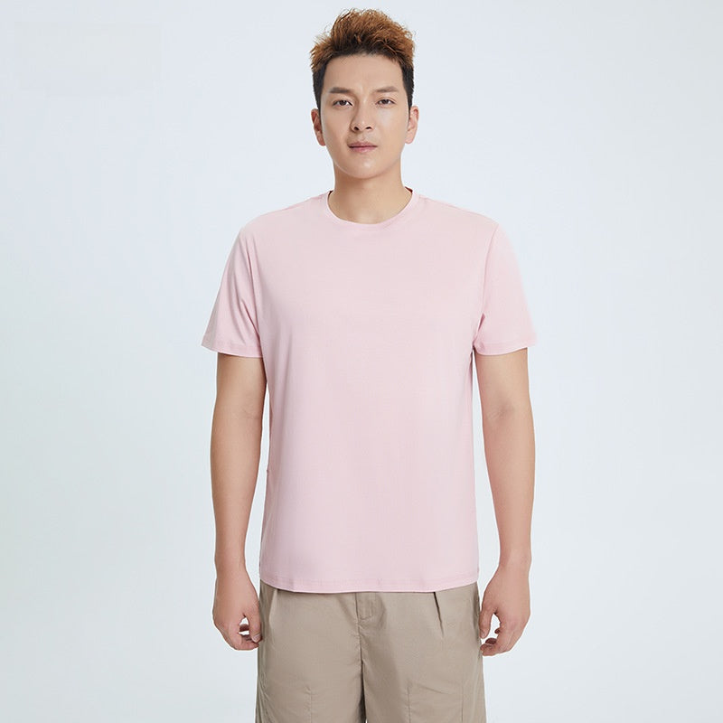 Round Neck Pure Cotton T-shirt Men's Top Base Shirt