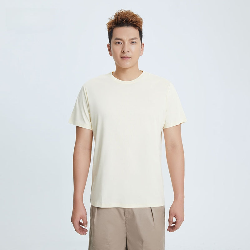 Round Neck Pure Cotton T-shirt Men's Top Base Shirt