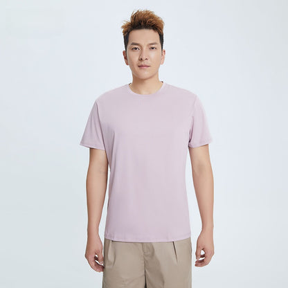 Round Neck Pure Cotton T-shirt Men's Top Base Shirt
