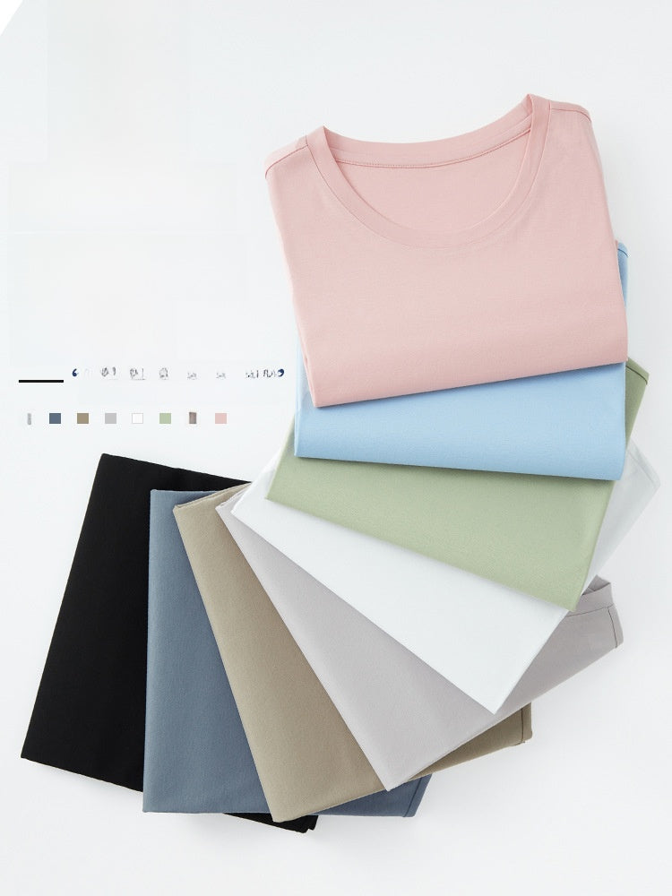 Round Neck Pure Cotton T-shirt Men's Top Base Shirt