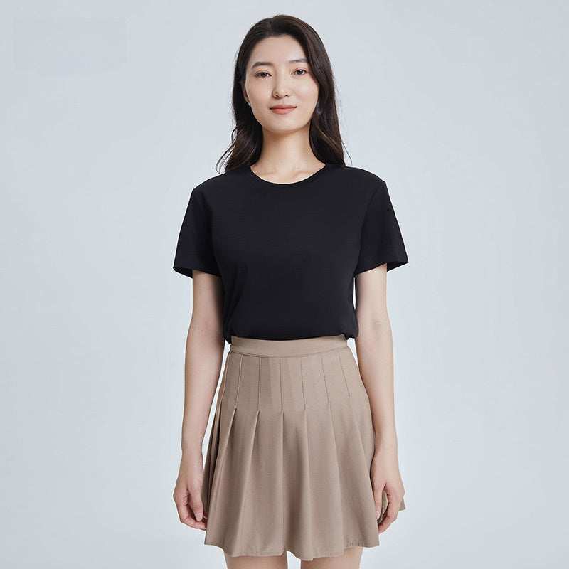 Round Neck Pure Cotton T-shirt Men's Top Base Shirt