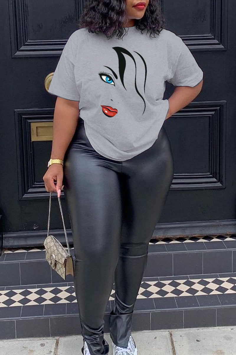 Round neck short sleeve T-shirt