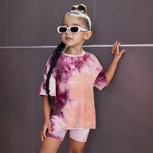 round neck short sleeve T-shirt suit