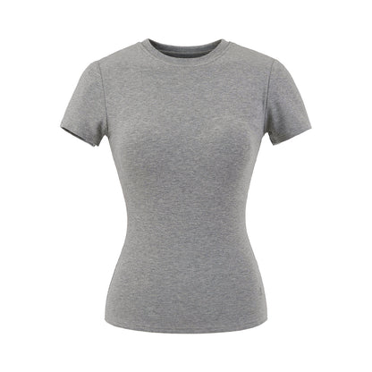 Round-neck short-sleeved high-waist shorts