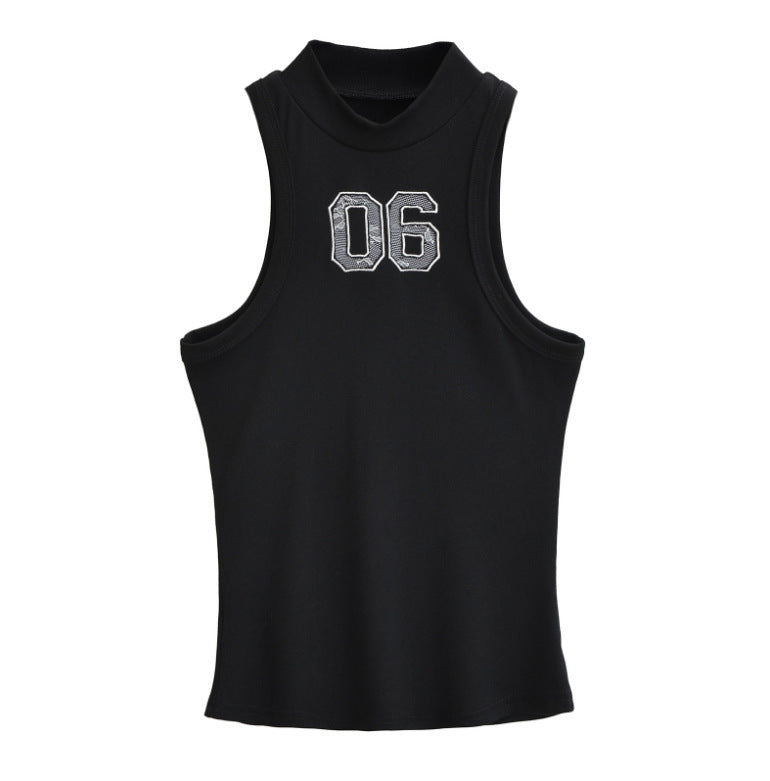 round-neck sleeveless vest and shorts set