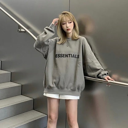 Round Neck Sweatshirt Casual Loose Fit