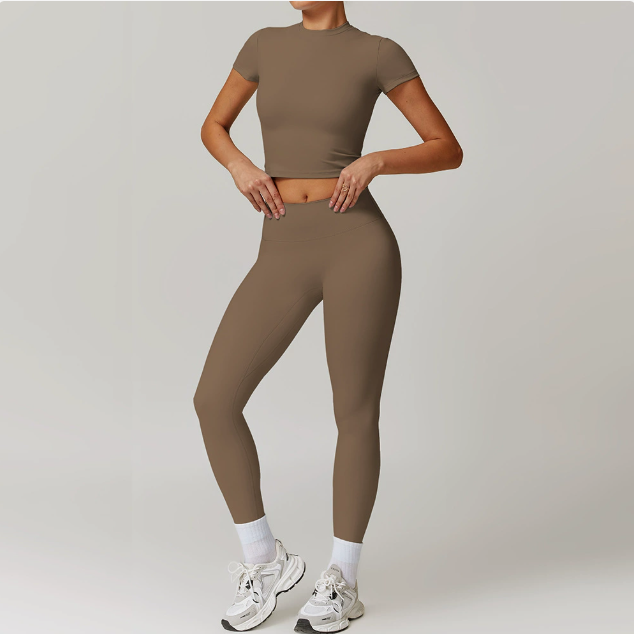 Round neck yoga pants