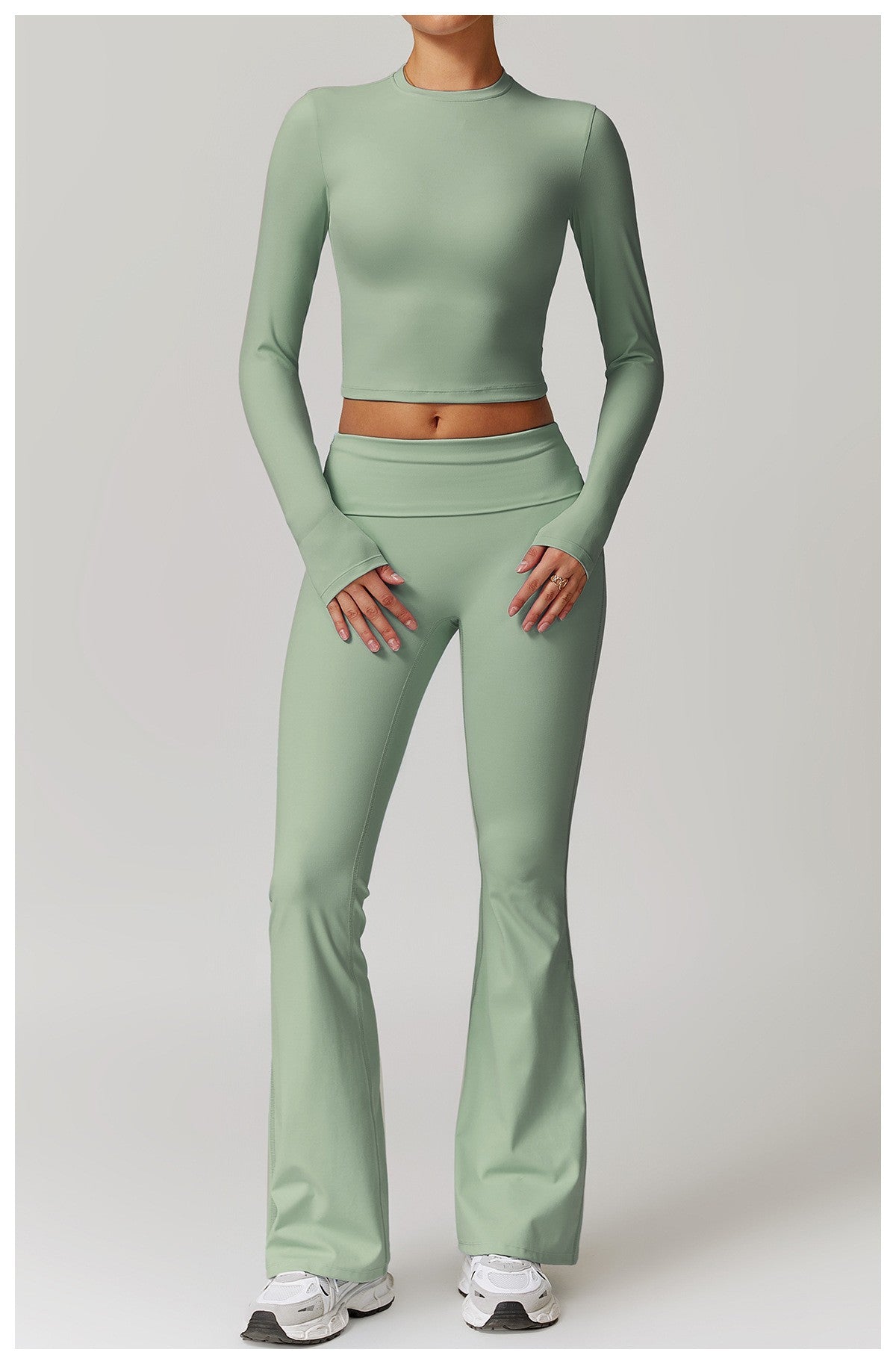 Round neck yoga pants