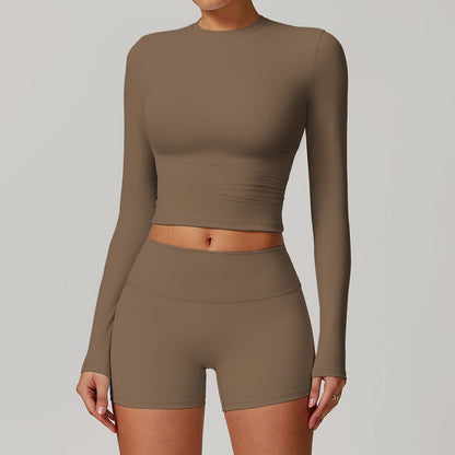 Round neck yoga pants