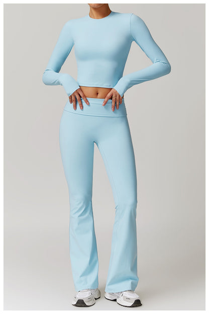 Round neck yoga pants
