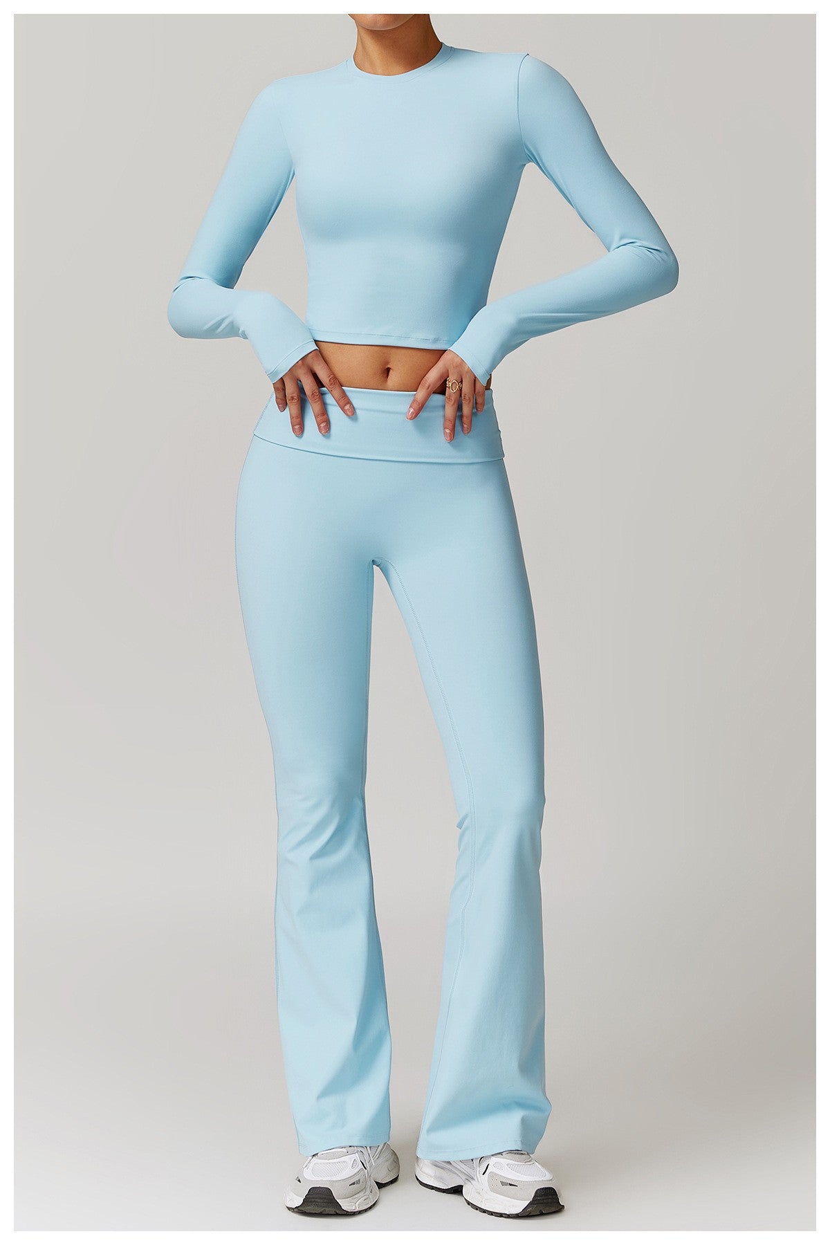 Round neck yoga pants