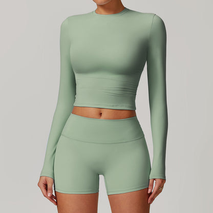 Round neck yoga pants