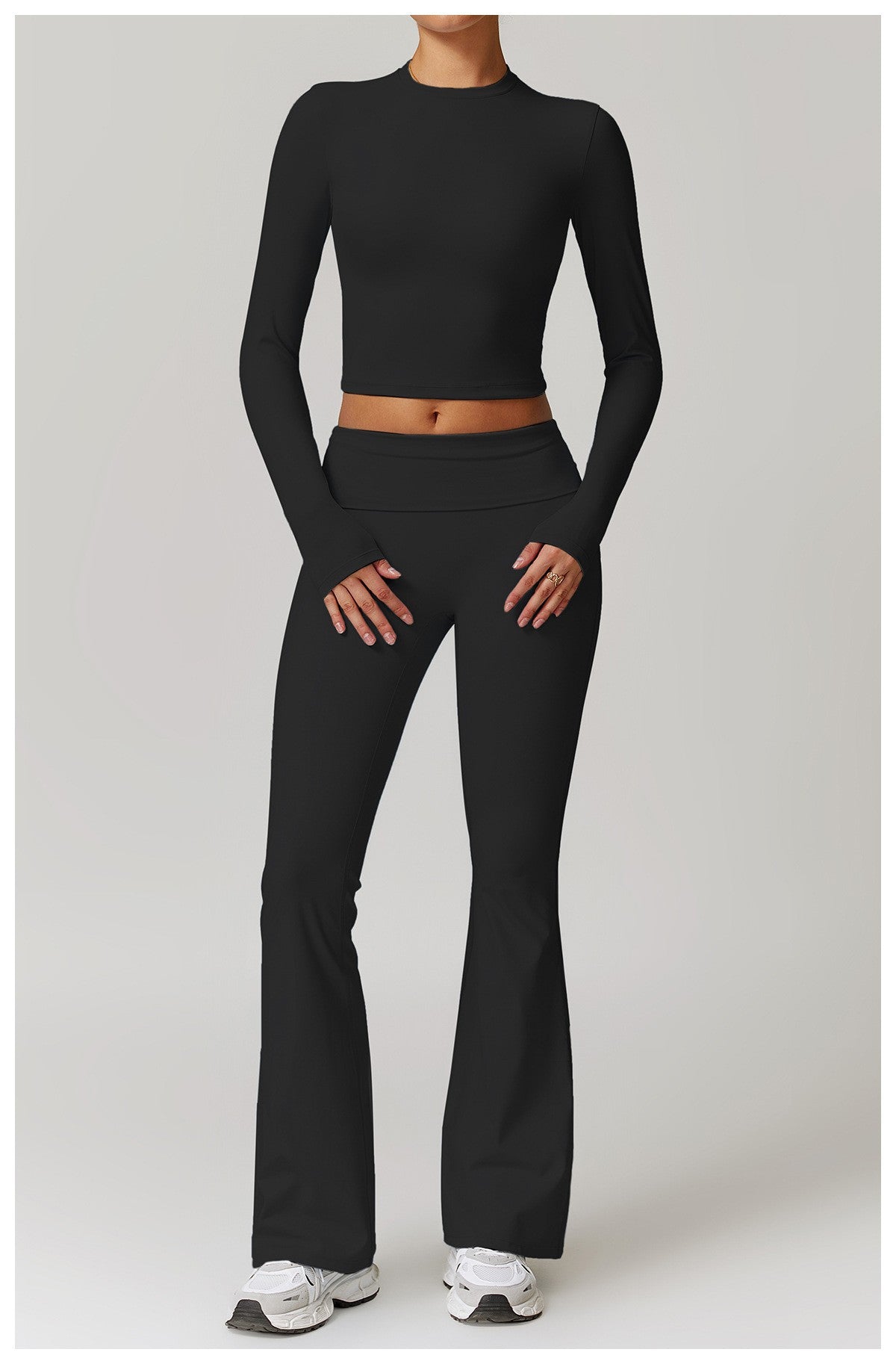 Round neck yoga pants