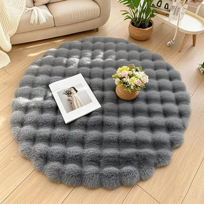 Round Plush Floor Mat Home Decor