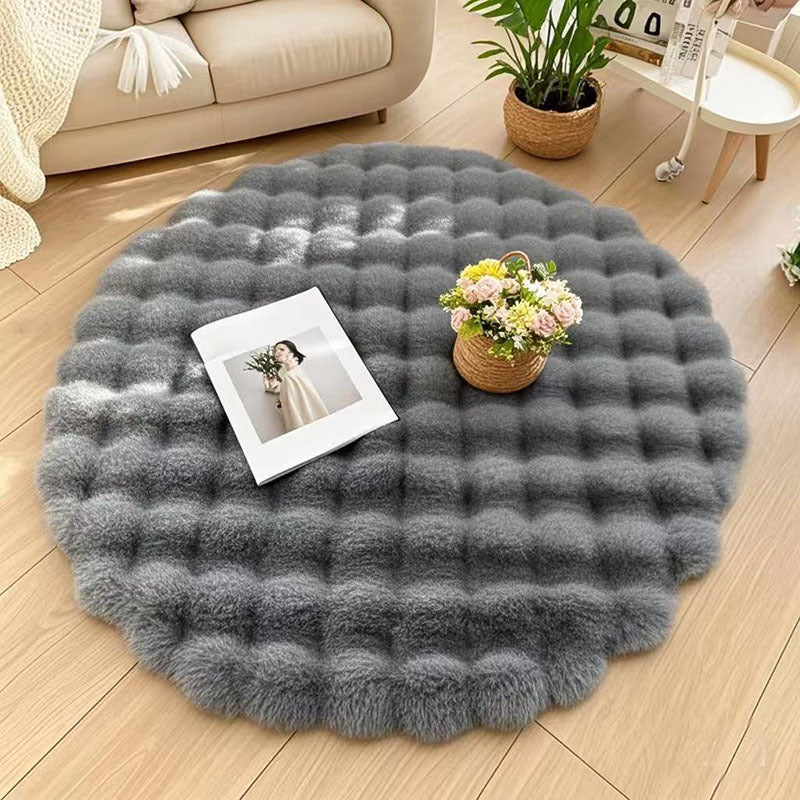 Round Plush Floor Mat Home Decor