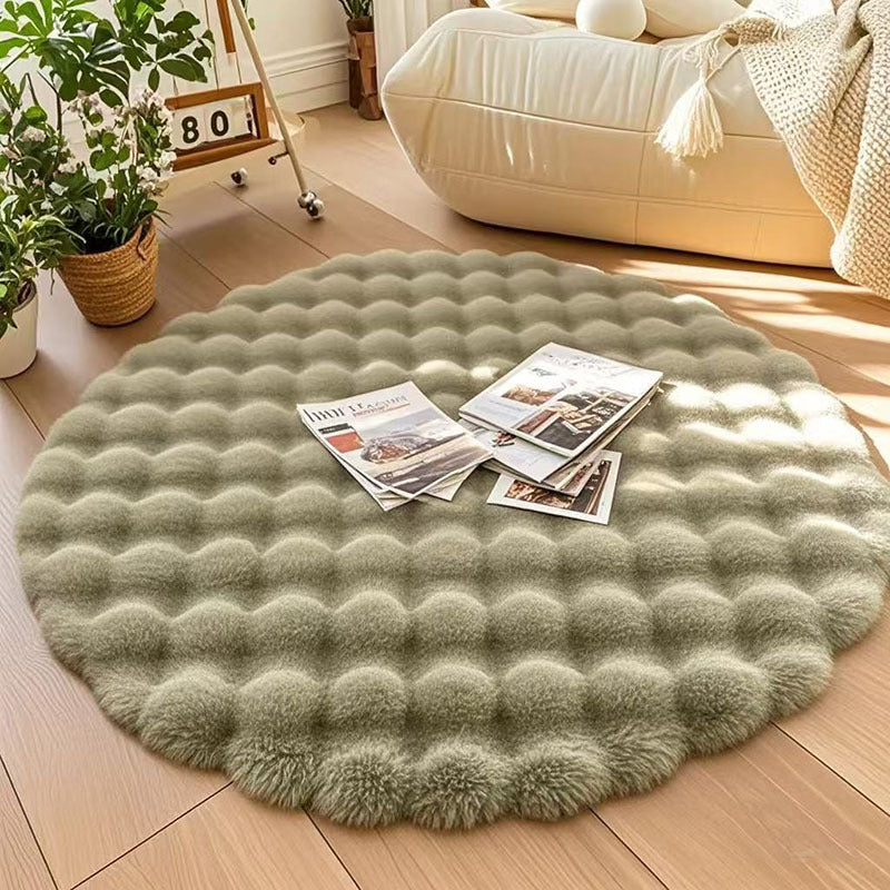 Round Plush Floor Mat Home Decor