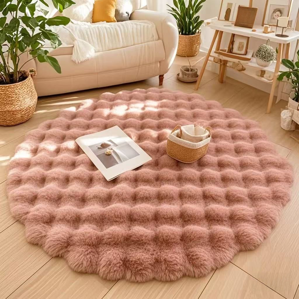 Round Plush Floor Mat Home Decor