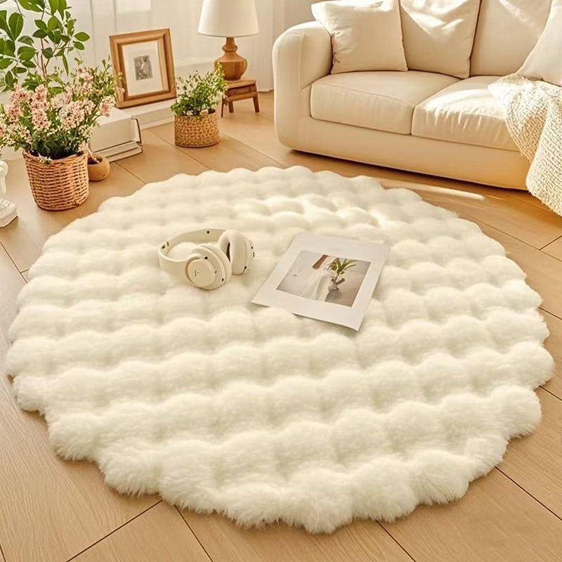 Round Plush Floor Mat Home Decor