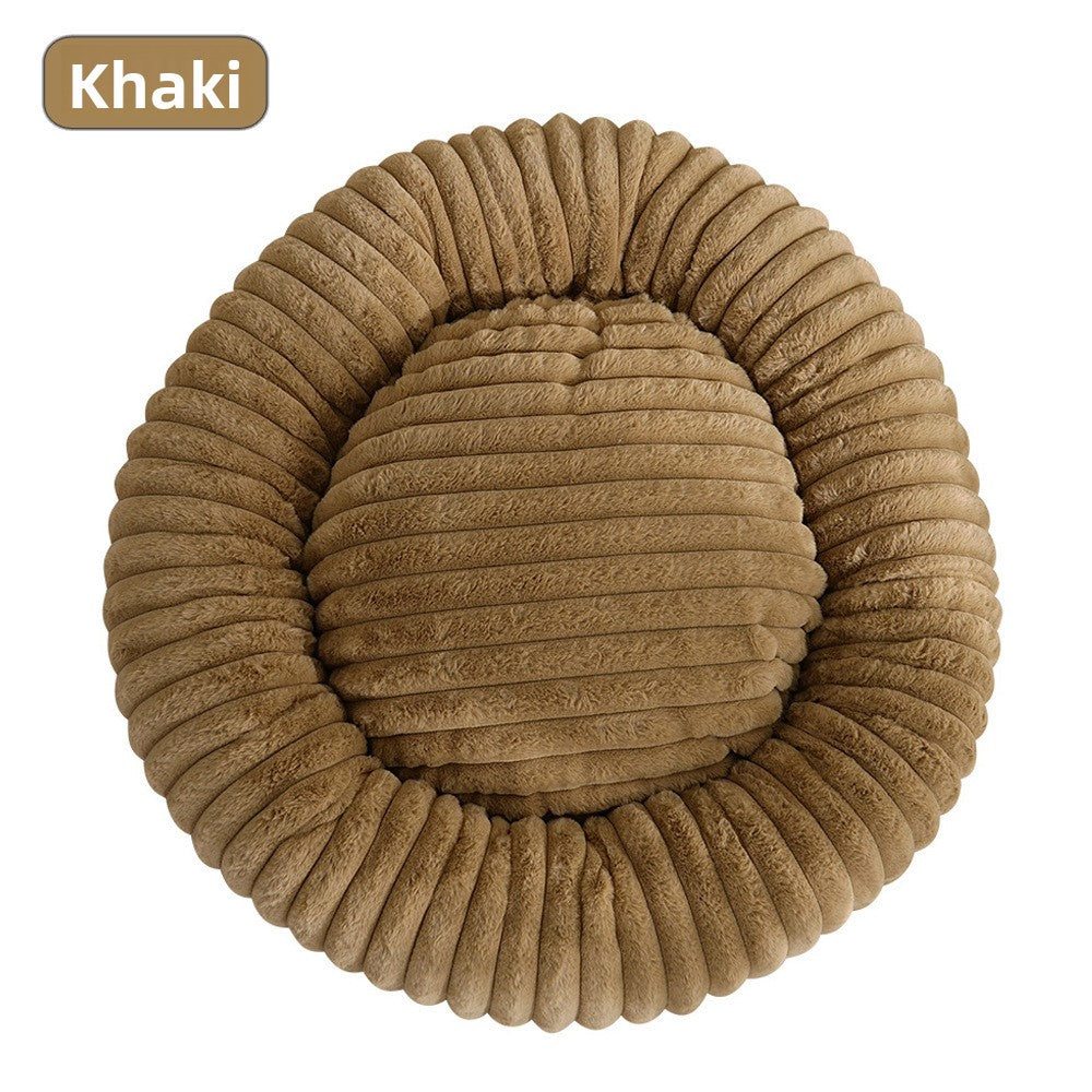 Round Plush Pet Bed Donut Cushion
