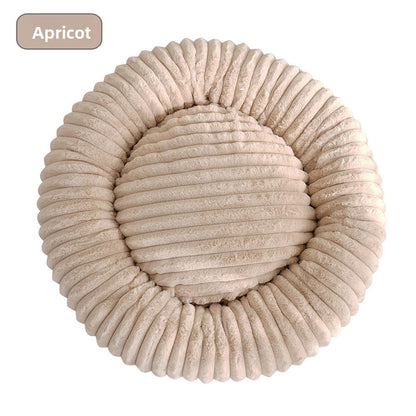 Round Plush Pet Bed Donut Cushion