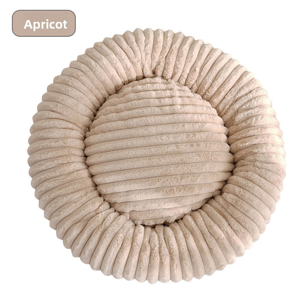 Round Plush Pet Bed Donut Cushion