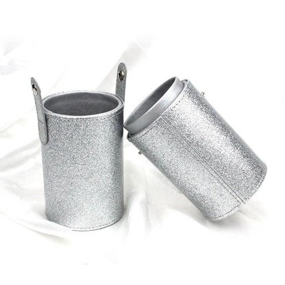 Round PU Makeup Brush Holder Storage Bucket