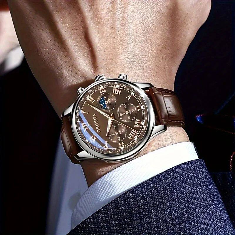 Round quartz watch