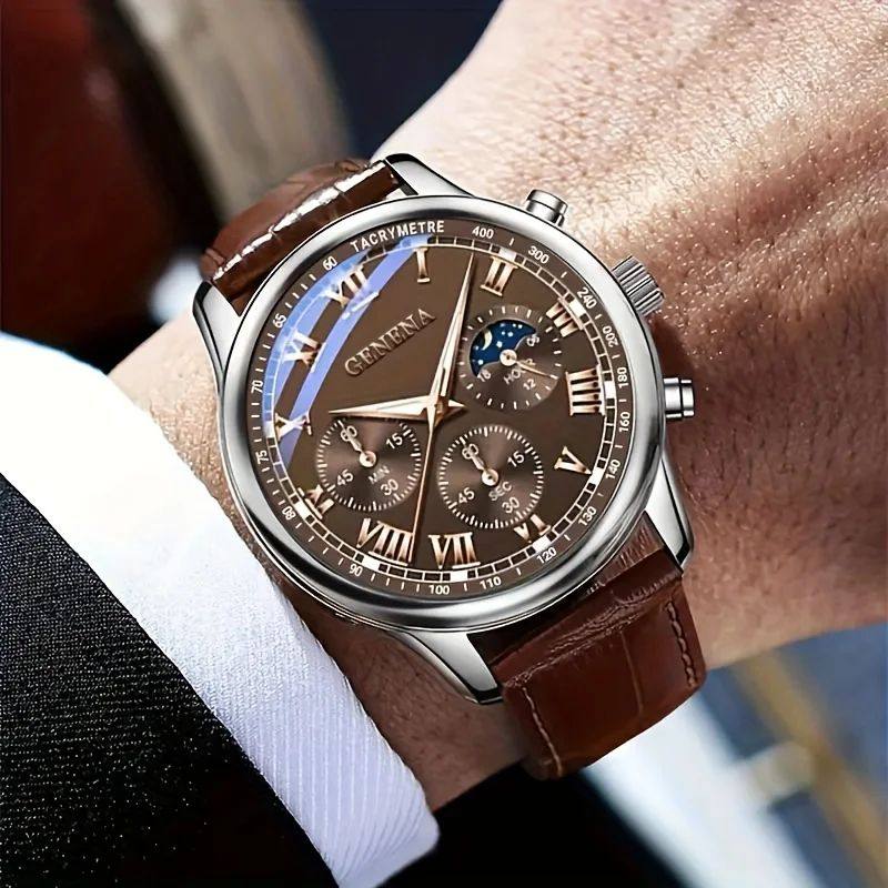 Round quartz watch