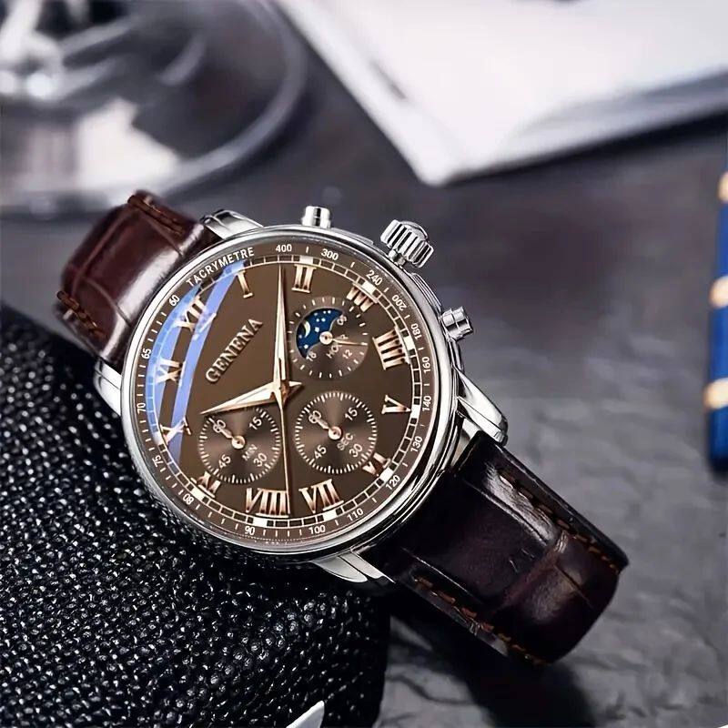 Round quartz watch
