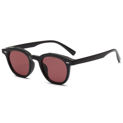 Round retro rice-stud fashionable sunglasses