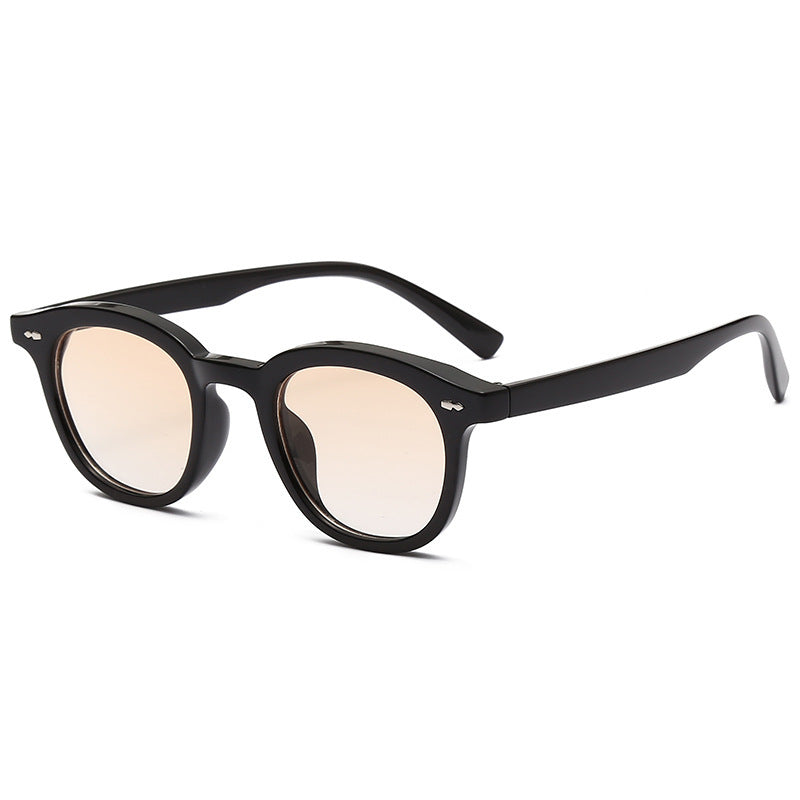 Round retro rice-stud fashionable sunglasses
