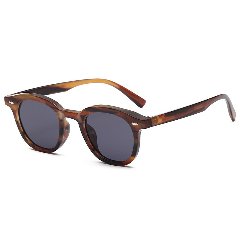 Round retro rice-stud fashionable sunglasses
