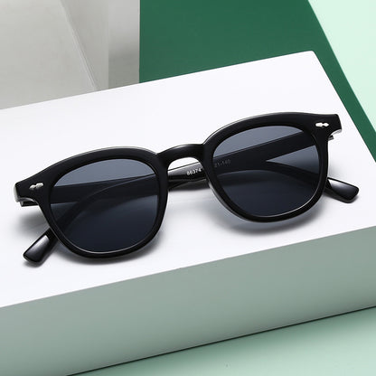 Round retro rice-stud fashionable sunglasses