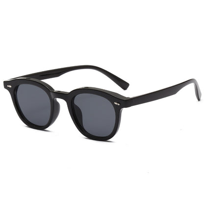 Round retro rice-stud fashionable sunglasses