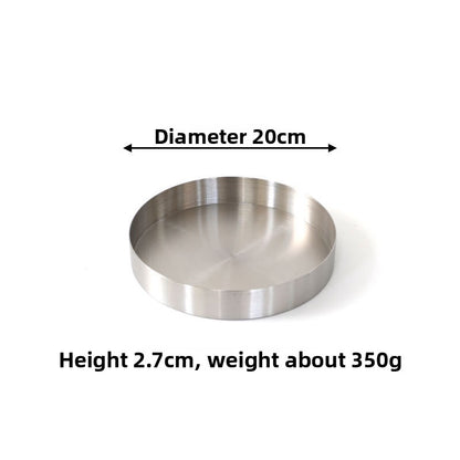 Round Storage Tray Silver Metal Organizer Plate